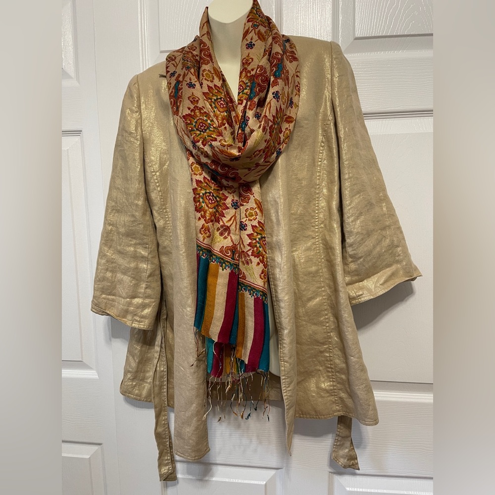 TRÈVAN metallic jacket size S Linen New missing tag